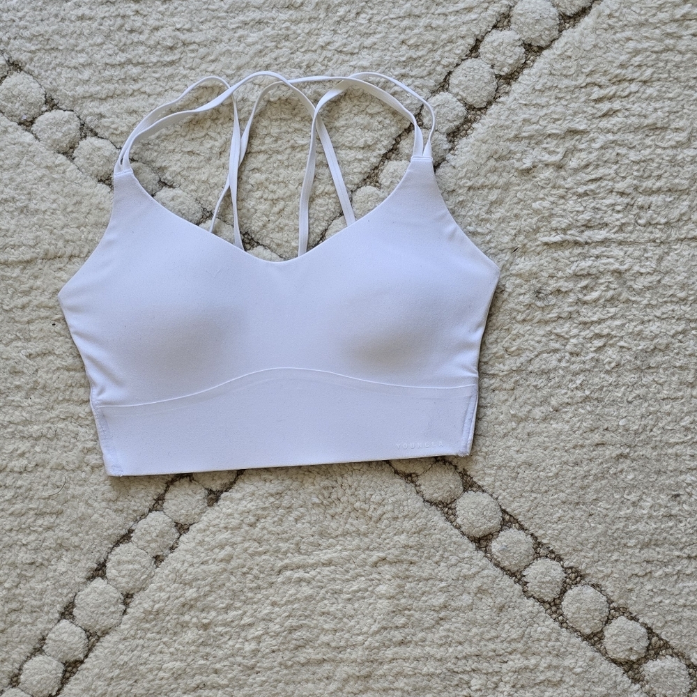 YoungLA White Strappy Sports Bra